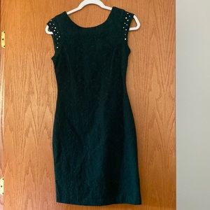 Dark green Zara dress, size M, low back with gold zipper